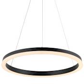 JONATHAN Y Lighting Baxter 24" Wide LED Ring Chandelier Black