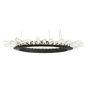 JONATHAN Y Lighting Elsa 24" Wide LED Crystal Ring Chandelier Black