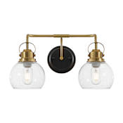 JONATHAN Y Lighting Shirley 2 Light 18" Wide LED Vanity Light Brass Gold / Oil Rubbed Bronze