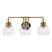 JONATHAN Y Lighting Shirley 3 Light 24" Wide LED Vanity Light Brass Gold / Oil Rubbed Bronze