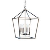 JONATHAN Y Lighting Pagoda 4 Light 16" Wide LED Taper Candle Pendant Antique Gold
