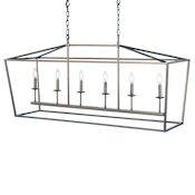 JONATHAN Y Lighting Pagoda 6 Light 49" Wide LED Taper Candle Chandelier Antique Gold