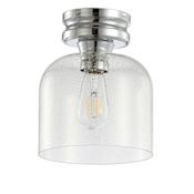 JONATHAN Y Lighting Single Light 8" Wide LED Semi-Flush Ceiling Fixture Chrome