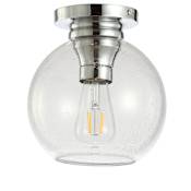 JONATHAN Y Lighting Single Light 8" Wide LED Semi-Flush Globe Ceiling Fixture Chrome
