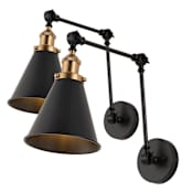 JONATHAN Y Lighting Pack of (2) Rover 2 Light 21" Tall Wall Sconce Black