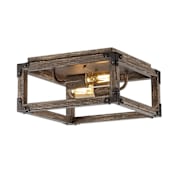 JONATHAN Y Lighting Magnolia 2 Light 12" Wide LED Flush Mount Ceiling Fixture Brown