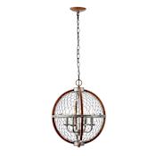 JONATHAN Y Lighting Gaines 4 Light 16" Wide LED Pendant Silver / Brown