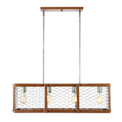 JONATHAN Y Lighting Gaines 4 Light 35" Wide LED Chandelier Brown / Silver
