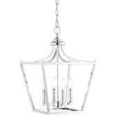 JONATHAN Y Lighting Camden 4 Light 13" Wide LED Taper Candle Pendant Chrome