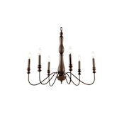 JONATHAN Y Lighting Victoria 6 Light 29" Wide LED Taper Candle Chandelier Dark Brown