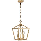 JONATHAN Y Lighting Ojai 3 Light 10" Wide LED Pendant Brass Gold