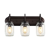 JONATHAN Y Lighting Gaines 3 Light 19" Wide LED Bathroom Vanity Light Oil Rubbed Bronze