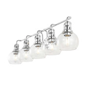 JONATHAN Y Lighting Shirley 5 Light 37" Wide LED Vanity Light Chrome