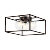 JONATHAN Y Lighting Kyle 3 Light 14" Wide LED Flush Mount Square Ceiling Fixture Oil Rubbed Bronze