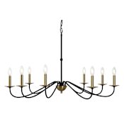 JONATHAN Y Lighting Wicklow 8 Light 40" Wide LED Candle Style Chandelier Brass Gold / Black