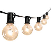 JONATHAN Y Lighting String Light 25' 25 Light Clear Incandescent String Lights Black