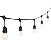 JONATHAN Y Lighting String Light 48' 15 Light Clear Dimmable LED String Lights Black