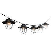 JONATHAN Y Lighting String Light 10' 10 Light Clear Incandescent String Lights with Shades Black