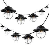 JONATHAN Y Lighting Party Light 10' 10 Light Clear LED String Lights - Set of 2 Black