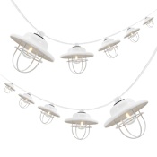 JONATHAN Y Lighting StringLight 10' 10 Light Clear LED String Lights with 4-1/4" Wide Shade White