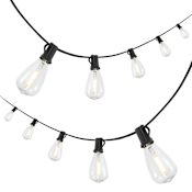 JONATHAN Y Lighting StringLight 10' 10 Light Half-Chrome LED String Lights Black