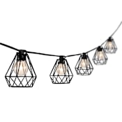 JONATHAN Y Lighting String Light 10' 10 Light Clear Incandescent String Lights Black