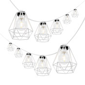 JONATHAN Y Lighting StringLight 10' 10 Light Clear LED String Lights with 3-1/4" Wide Shade White