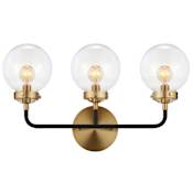 JONATHAN Y Lighting Caleb 3 Light 12" Tall Wall Sconce Black / Brass