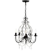 JONATHAN Y Lighting Maura 5 Light 17" Wide LED Crystal Chandelier Black