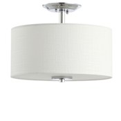 JONATHAN Y Lighting JYL Marc 2 Light 15" Wide LED Semi-Flush Drum Ceiling Fixture Chrome / White