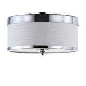 JONATHAN Y Lighting David 2 Light 15" Wide LED Flush Mount Drum Ceiling Fixture Chrome