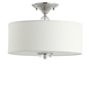JONATHAN Y Lighting JYL Marc 2 Light 15" Wide LED Semi-Flush Drum Ceiling Fixture with Crystal Accents Chrome / White