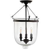 JONATHAN Y Lighting Charlotte 3 Light 15" Wide LED Semi-Flush Urn Ceiling Fixture Oil Rubbed Bronze