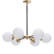 JONATHAN Y Lighting Caleb 6 Light 28" Wide LED Chandelier Brass Gold / Black