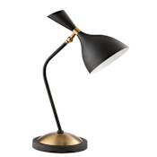 JONATHAN Y Lighting Albert 22" Tall LED Desk Lamp Black / Brass Gold