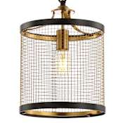 JONATHAN Y Lighting Elena 10" Wide LED Cage Pendant Black / Brass Gold