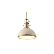 JONATHAN Y Lighting Homer 13" Wide LED Mini Pendant Almond / Brass Gold