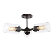 JONATHAN Y Lighting Jaymes 3 Light 20" Wide LED Semi-Flush Ceiling Fixture Oil Rubbed Bronze