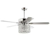 JONATHAN Y Lighting Brandy 52" 5 Blade LED Indoor Ceiling Fan with Remote Control Chrome