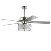 JONATHAN Y Lighting Circe 52" 5 Blade LED Indoor Ceiling Fan with Remote Control Chrome