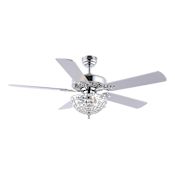 JONATHAN Y Lighting Mandy 52" 5 Blade LED Indoor Ceiling Fan with Remote Control Chrome