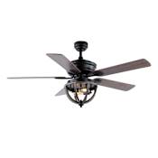 JONATHAN Y Lighting Jasper 52" 5 Blade LED Indoor Ceiling Fan with Remote Control Black