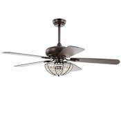 JONATHAN Y Lighting Joanna 52" 5 Blade LED Indoor Ceiling Fan with Remote Control Oil Rubbed Bronze