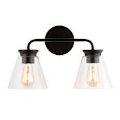 JONATHAN Y Lighting Kondo 2 Light 17" Wide LED Bathroom Vanity Light Oil Rubbed Bronze