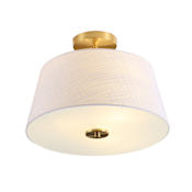 JONATHAN Y Lighting Isabella 3 Light 15" Wide LED Semi-Flush Drum Ceiling Fixture Brass Gold