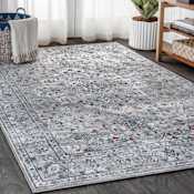 JONATHAN Y Lighting Modern Persian 7-3/4' x 10' Polypropylene Vintage Traditional Rectangle Area Rug Light Gray / Multi