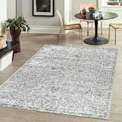 JONATHAN Y Lighting Modern Persian 4' x 6' Polypropylene Vintage Traditional Rectangle Area Rug Light Gray