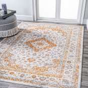 JONATHAN Y Lighting Modern Persian 8-3/4' x 12' Polypropylene Traditional Rectangle Area Rug Orange / Cream