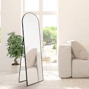 JONATHAN Y Lighting Adrian 16"W x 59"H Arched Flat Metal Framed Full Length Mirror Black