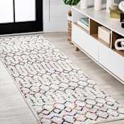 JONATHAN Y Lighting Moroccan Hype 2-1/4' x 8' Polypropylene Moroccan & Tribal and Trellis Indoor Runner Ivory / Multi